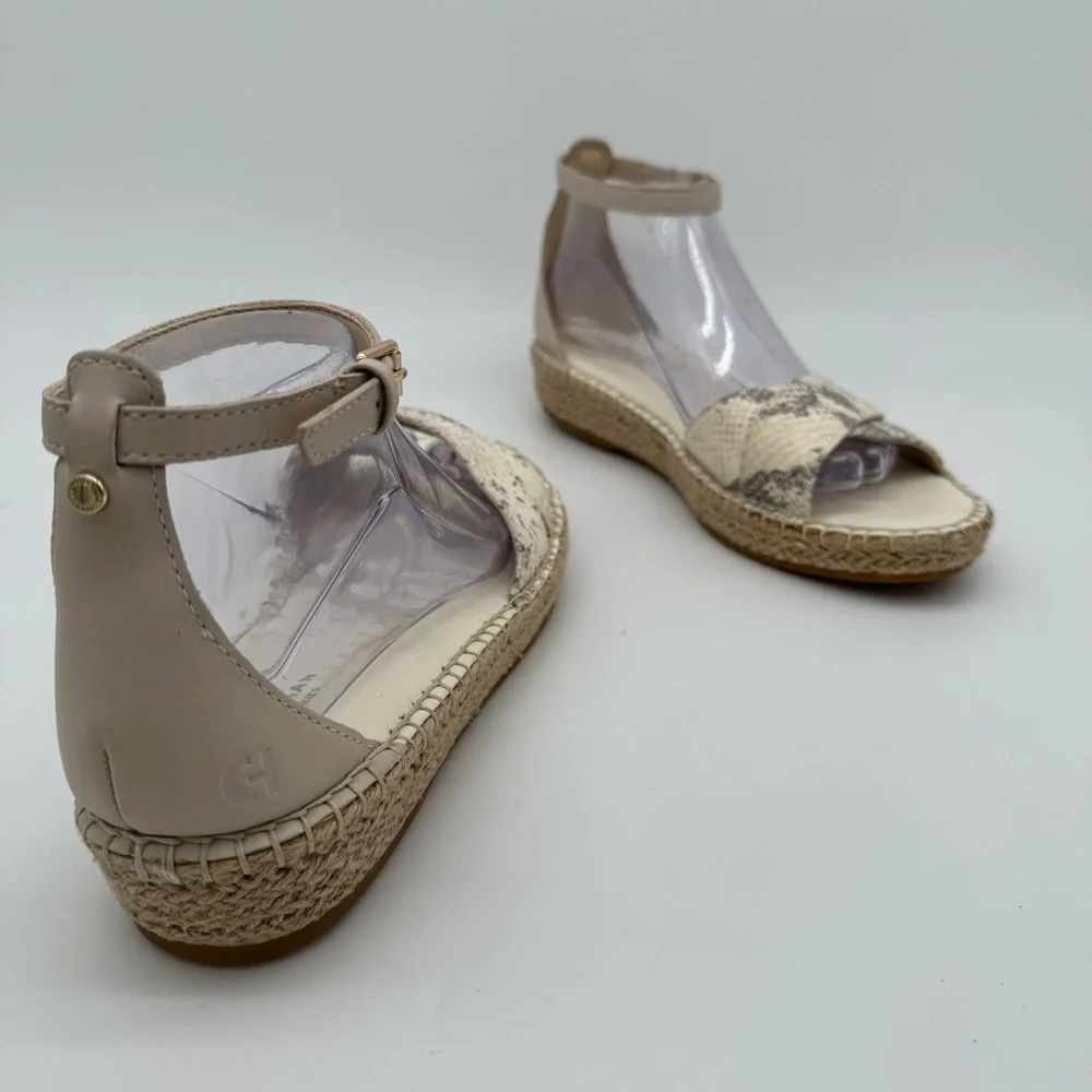 Cole Haan Espadrille White Gray Snake Sandal Size 7.5 B